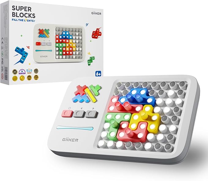 GiiKER Super Blocks STEM Toys – Pattern Matching Puzzle Game with 1000+ Challenges, Brain Teaser Toy for Kids & Teens, Travel Game & Birthday Gift for Boys and Girls