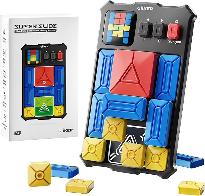 GiiKER Super Slide Puzzle Games, Original 500+ Challenges Brain Teaser Puzzle, Toys for Kids Teens, Travel Games Birthday Stocking Stuffers for Boys Girls, Activities for Road Trips